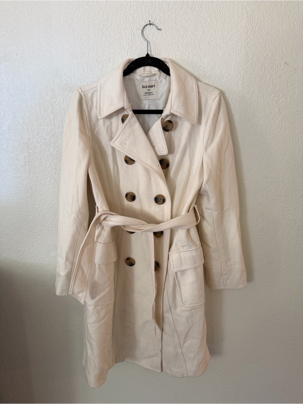 Old Navy Cream Double-Breasted Pea Coat